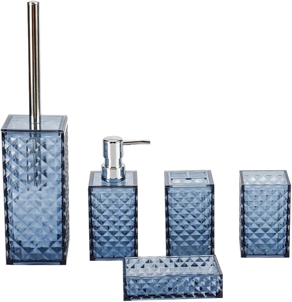 Bathroom Set Round Corrugated Wash Five-Piece Bathroom Mouthwash Brushing Cup