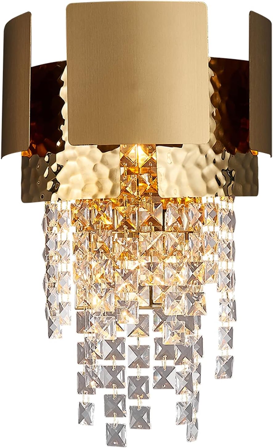 Modern Crystal Wall Lamps Led Wall Light Fixtures Gold Wall Sconces for Bedroom Bedside Bathroom Decor Lighting/Cool White