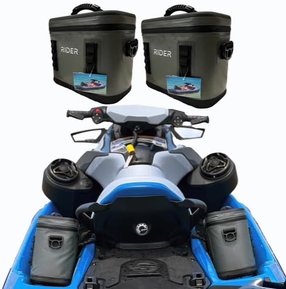 Rider Coolers PWC Jet Ski Sea Doo Cooler Set of 2 Coolers Fits All Personal Watercraft - Gray