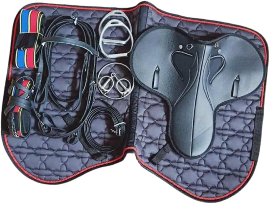Horse Saddle Starter Kit Exercise Saddle Riding Horse Saddle Girth Full Set Bridle Horse Harnesses Equestrian Saddle Pad