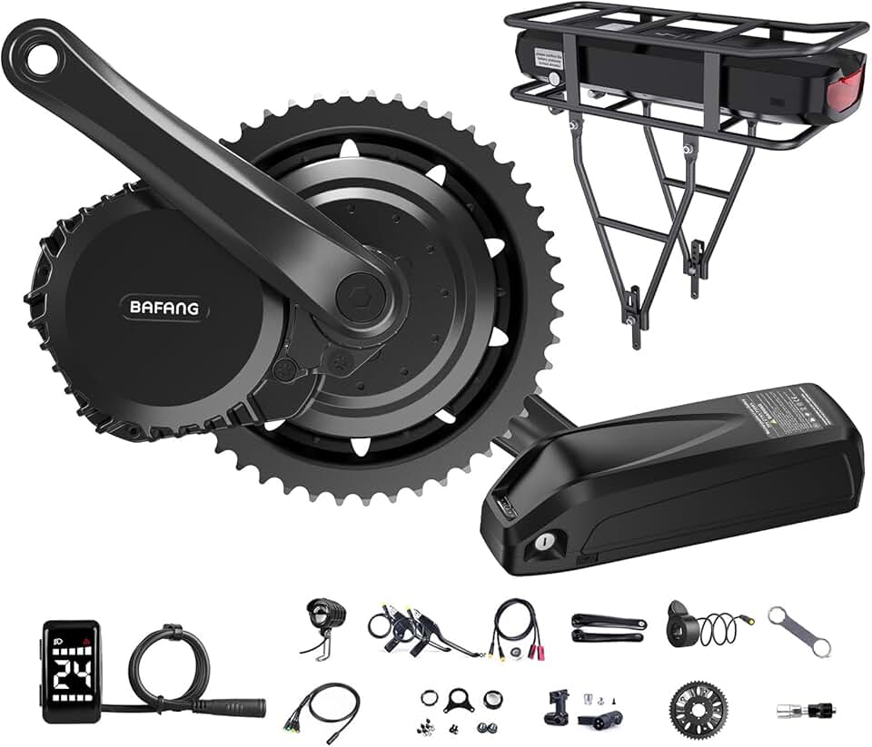 Bafang 1000W Mid Drive Kit with Battery(Optional) :Bafang BBSHD BBS03 Ebike Conversion Kit with Display,48V/52V 8Fun Electric Bike Conversion Kit for Moutain Road Bike