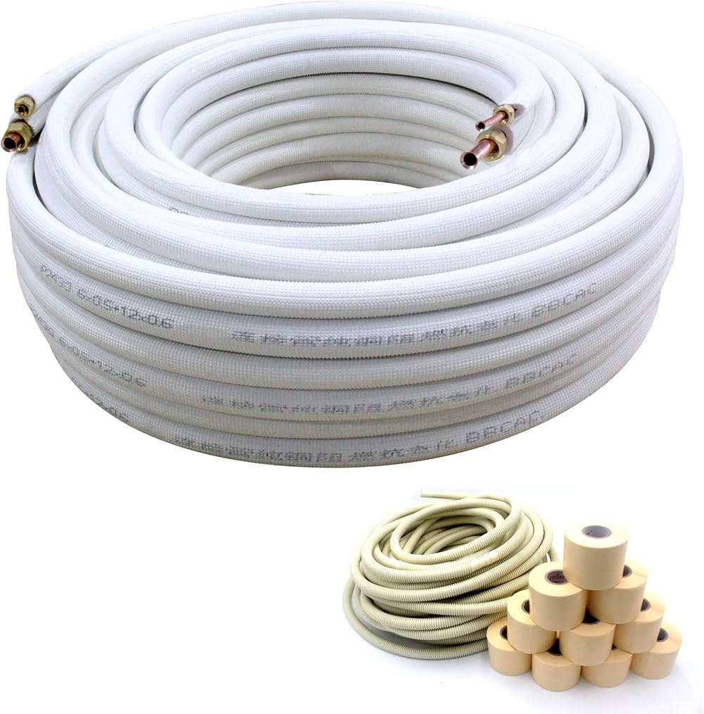 Air Conditioning Copper Tubing Pipe Extension Set,100 Ft Copper Pipes 1/4
