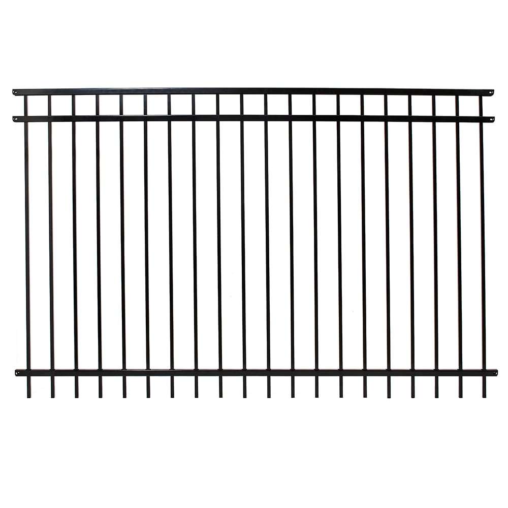 Fortress Building Products Versai 5-ft H x 8-ft W Gloss Black Steel Privacy Fence Panel