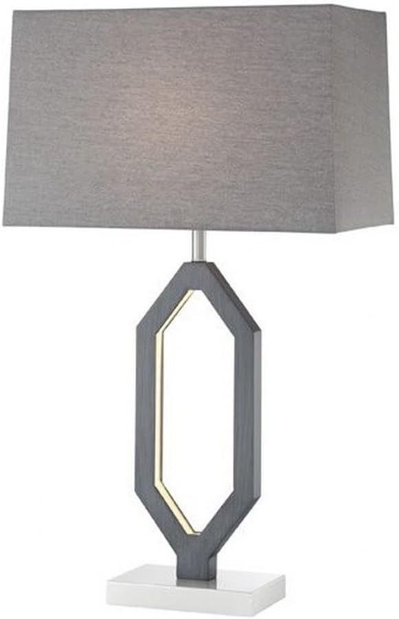 Lite Source Desmond Charcoal Gray Table Lamp with LED Night Light