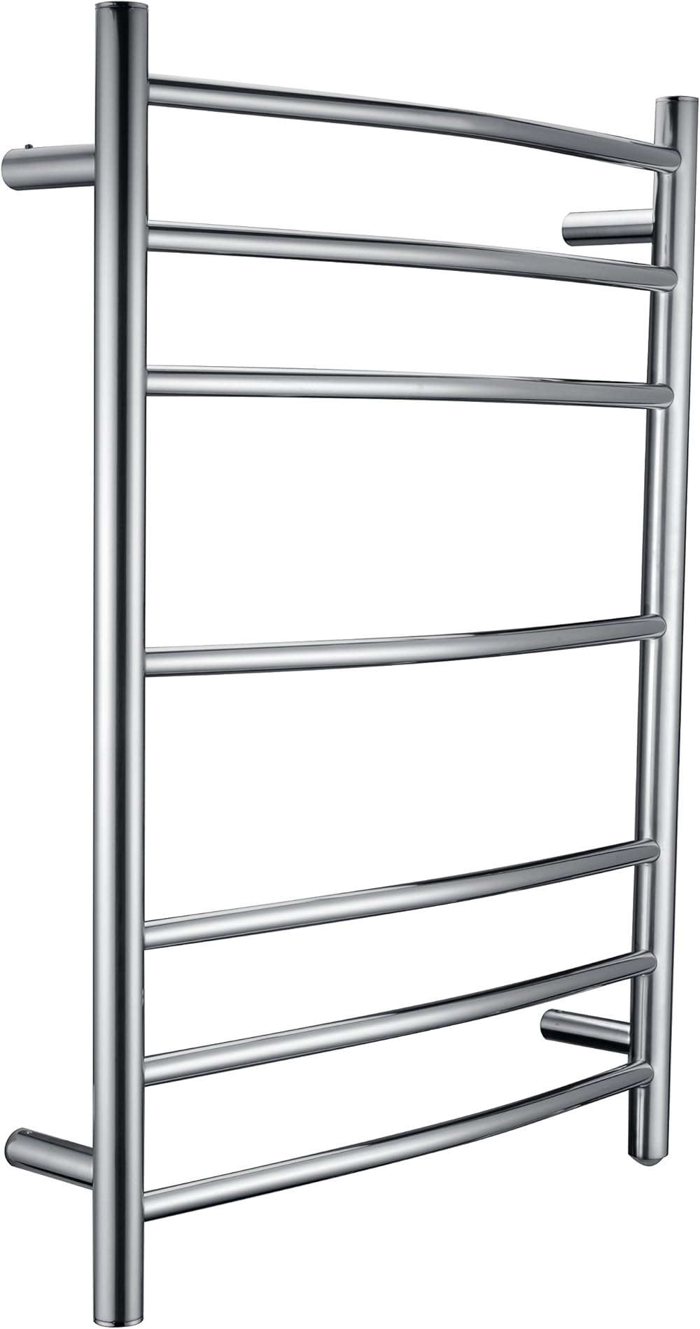 ANZZI Gown 7-Bar Wall Mounted Towel Warmer in Polished Chrome | Energy Efficient 70W Electric Plug in Heated Towel Rack for Bathroom | Stainless Steel Towel Heater Rail Quick Towel Dryer | TW-AZ027CH
