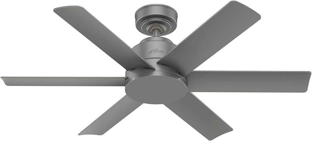 Fan Company, 51115, 44 inch Kennicott Matte Silver Indoor / Outdoor Ceiling Fan and Wall Control