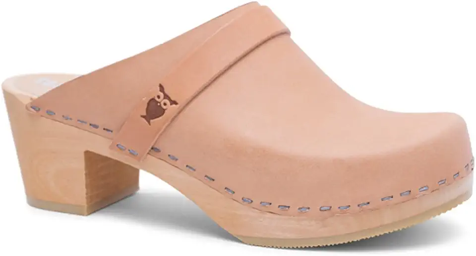 Swedish High Heel Wooden Clog Mules for Women | Dublin