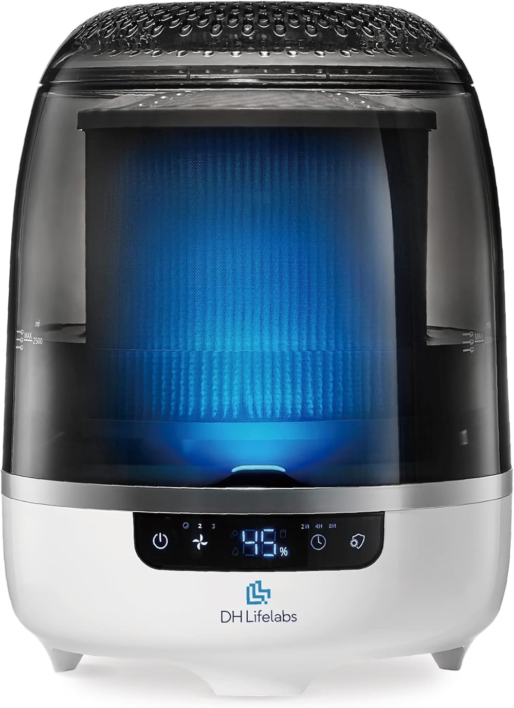 Air Purifier and Humidifier Combo, Air Purifier for Home Bedroom, Hypochlorous Acid Eliminates Bacteria Viruses Mold, Odor Eliminator Smoke Pets Mildew for Large Room (Aaira + Humidifier, Grey)