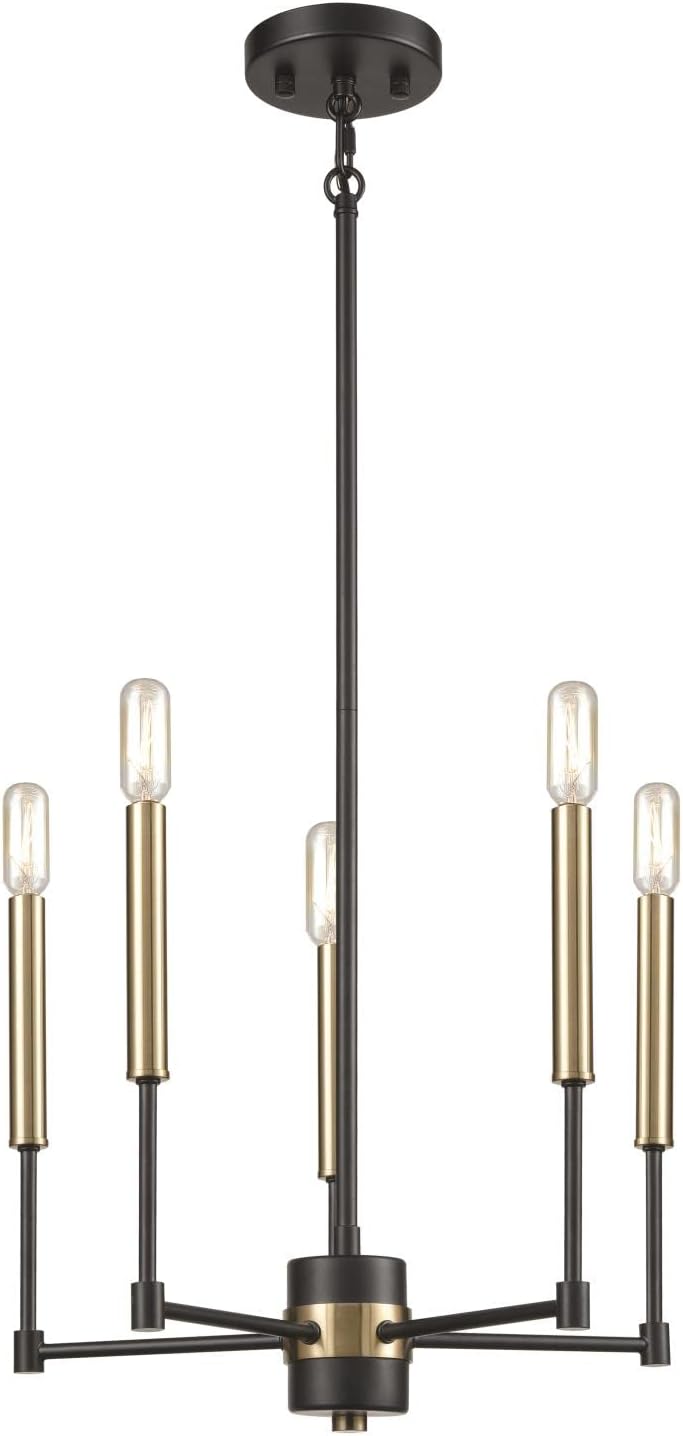 Livingston 5-Light Chandelier - in Matte Black Finish, 17-Inch Wide, Transitional Style