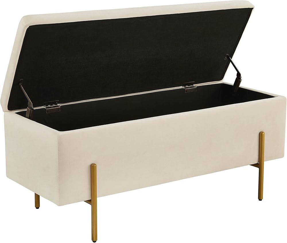 Ball & Cast Storage Ottoman Benches, Velvet Upholstered Bench for Bedroom Entryway 42