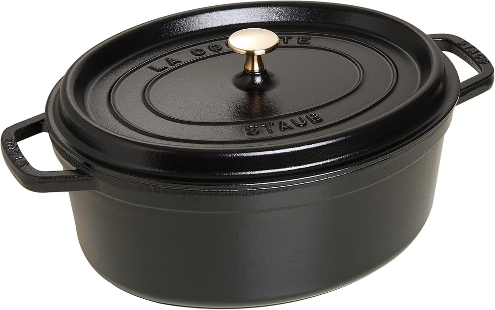 Staub 12.75 Quart Oval Cocotte, Black Matte