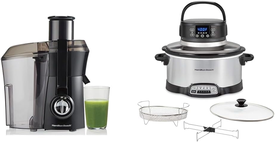 Juicer Machine, Big Mouth Large 3” Feed Chute & 6 Quart Programmable Slow Cooker With Flexible Easy Programming