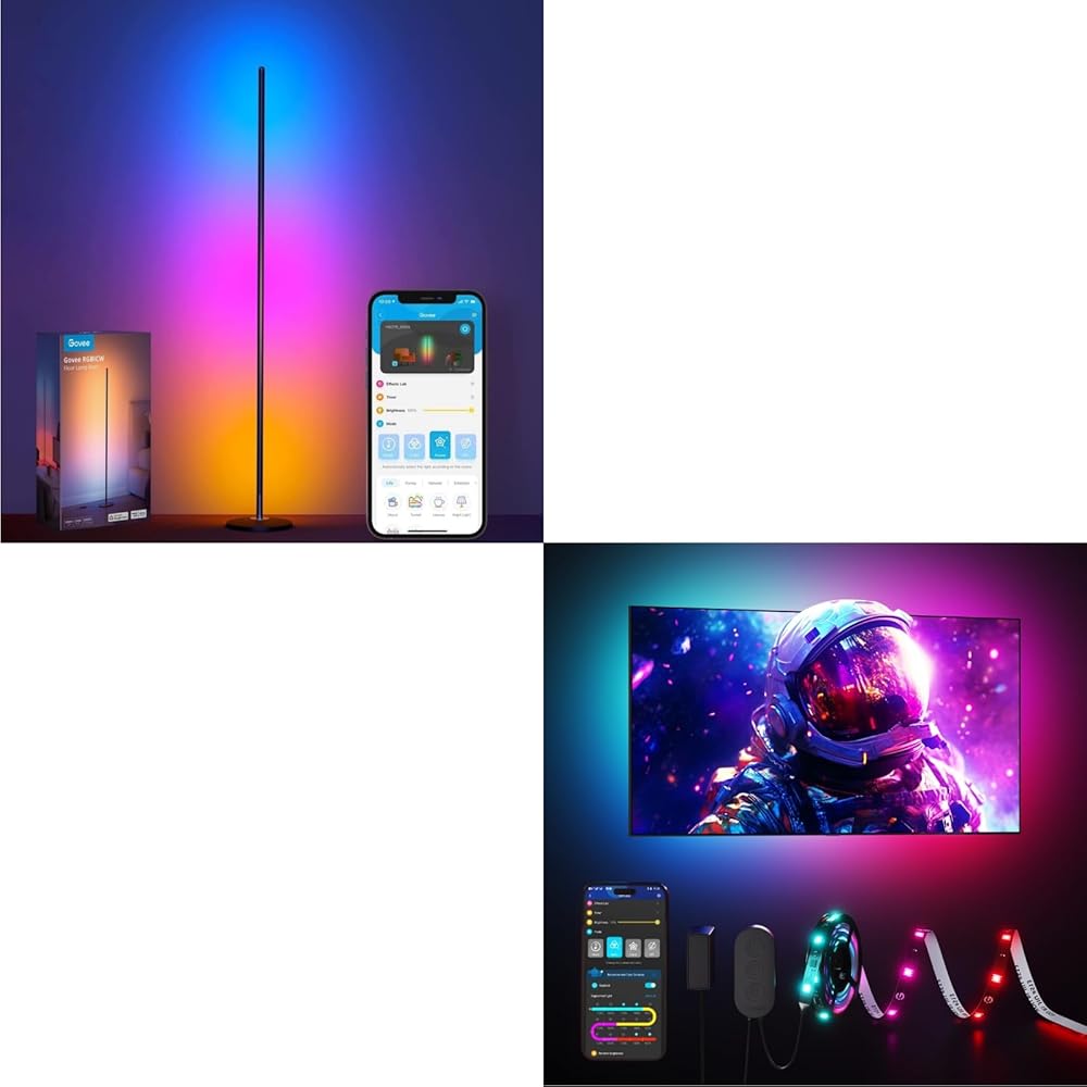 Govee RGBIC Floor Lamp Bundle RGBIC TV LED Backlight for 40-50 inch TVs
