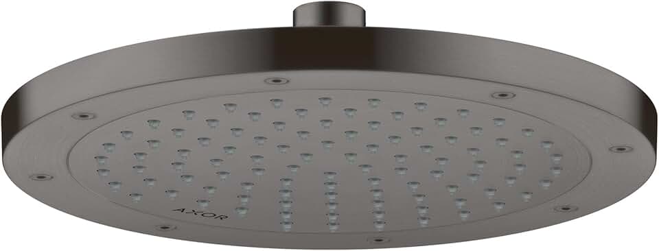 AXOR ShowerSolutions 10-inch Showerhead 1-Spray Rain in Brushed Black Chrome, 35384341