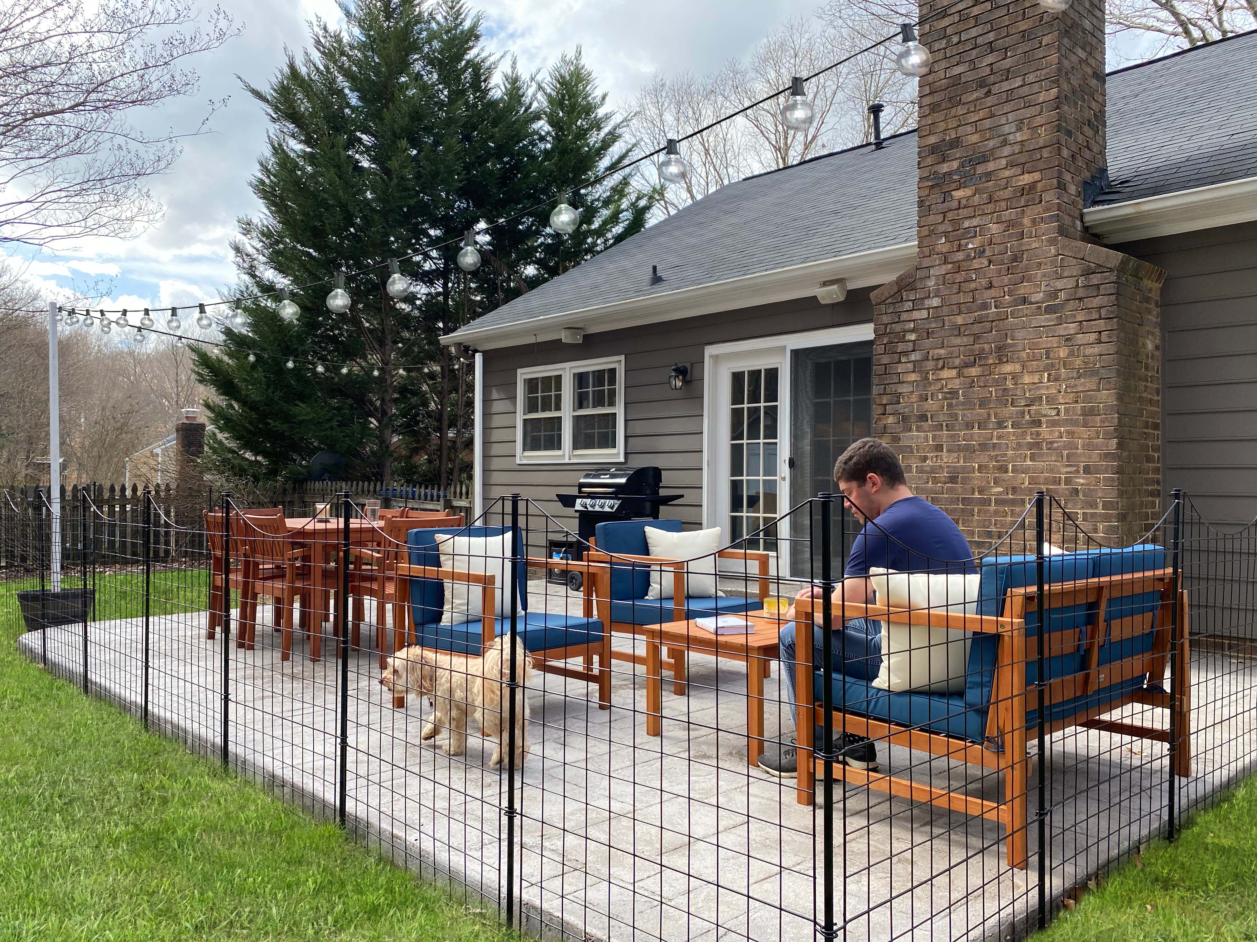 Zippity Outdoor Products 39in Semi-Permanent Black Metal Dog Pet Playpen Garden Fence (5 Pack)