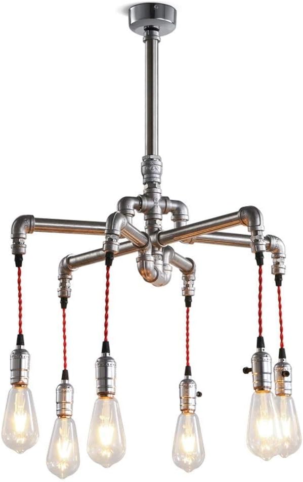 Light Lamp Chandelier, Industrial Retro 6 Lamp Chandelier Bar Table Creative Industrial Wind Coffee Restaurant Personality Water Pipe Chandelier