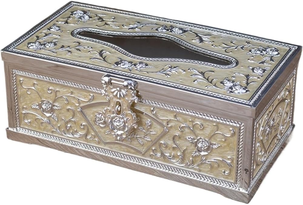 Zinc Alloy Creative Paper Box European Living Room Toilet Household Tissue Box Hotel Club(white-Fruit peach5)