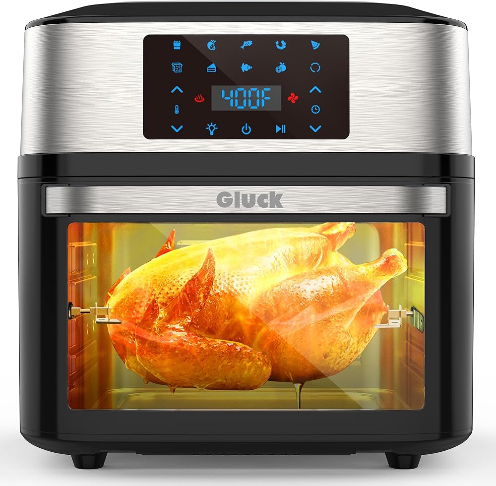 GLUCK Air Fryer Oven, 10-in-1 20 QT Airfryer Oven with Visible Cooking Window, Large Air Fryer Toaster Oven Combo with Recipes & 13 Accessories, ETL Certification