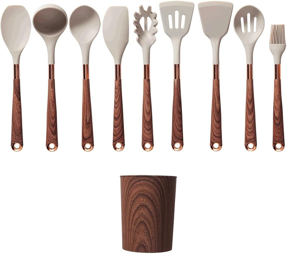 Silicone Kitchen Utensils Handle Heat-resistant Cooking Spoon Shovel Kitchen Tools Accessories