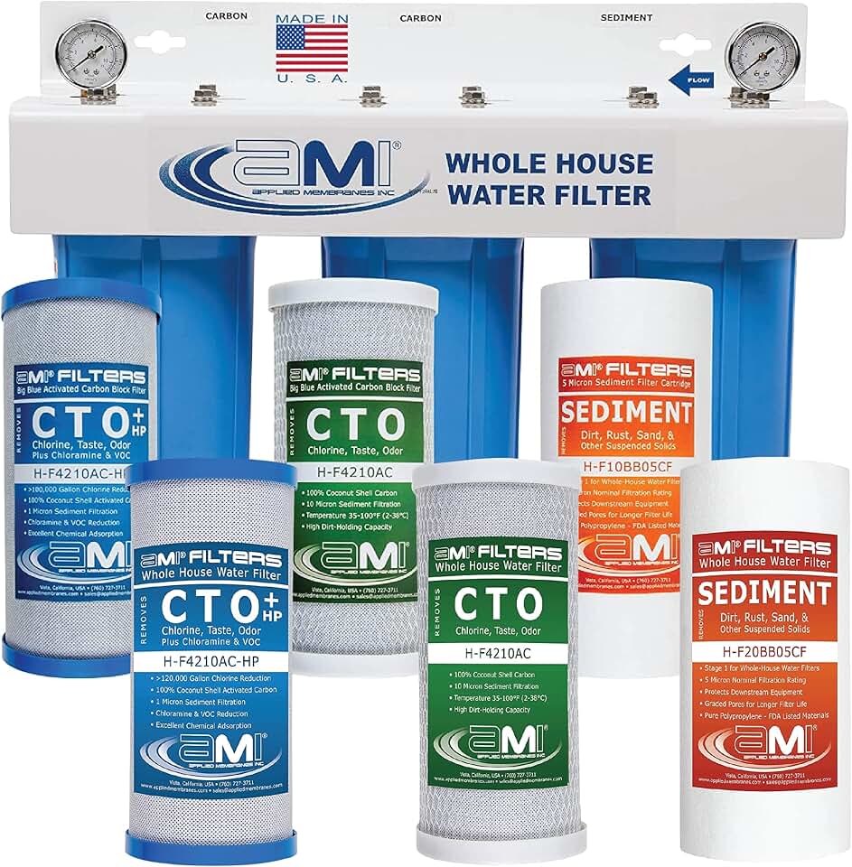 Applied Membranes Inc. 2-Stage Whole-House Water Filter System & Fine Sediment Filter Replacement