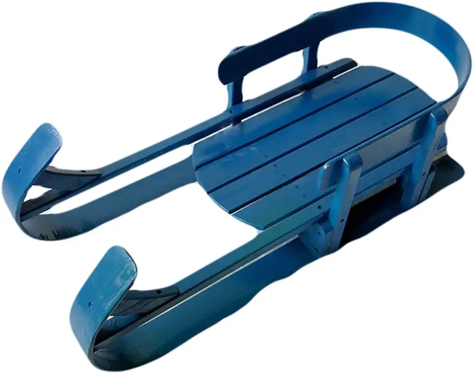 Infant sled for Snow, Wood Toddler to-Boggan Children ski Solid Wooden Sleigh Sledge Grass Skiing for Kids-D