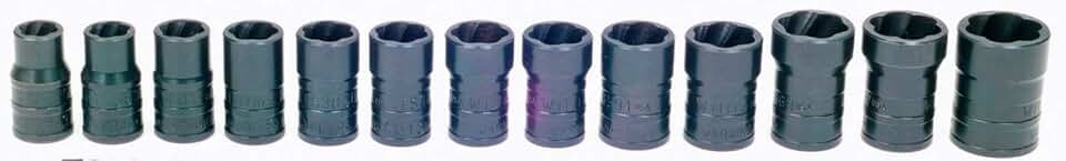 Williams TSCS3813 13-Piece Turbo Socket Salvage Socket Set