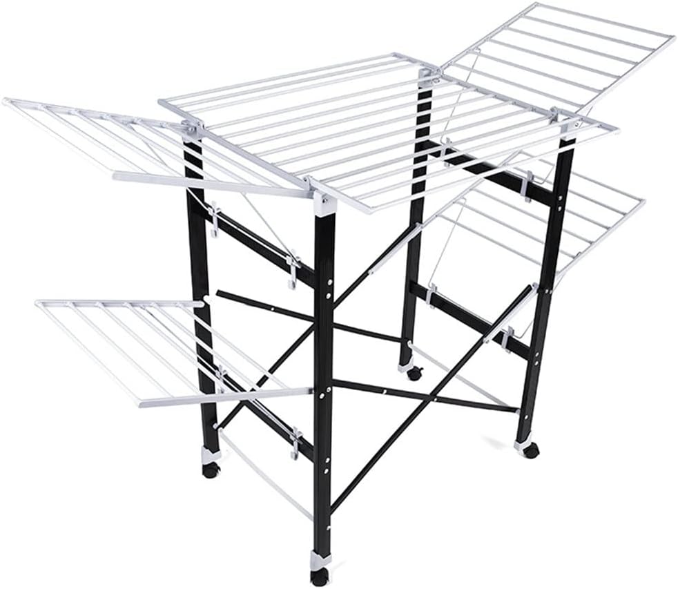 Aluminum Alloy Floor Drying Rack Bedroom Folding Multi-Style Indoor Metal Clothes Rack Balcony Drying Quilt Clothes, 1