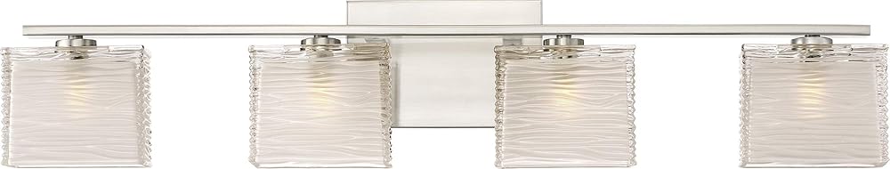 Quoizel WCP8604BN Westcap Transitional Clear Sandblasted Glass Extra Large Bath Vanity Wall Light, 4-Light 240 Total Watts, 7