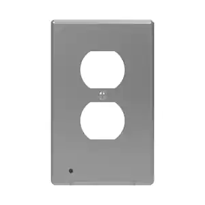 LUMICOVER Classic Decor 1 Gang Duplex Plastic Wall Plate with a nightlight - Satin Nickel