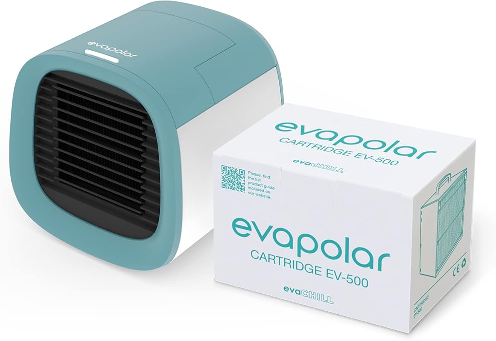 Bundle 2 items: Evapolar evaCHILL Personal Evaporative Air Cooler (Blue) and extra cartridge