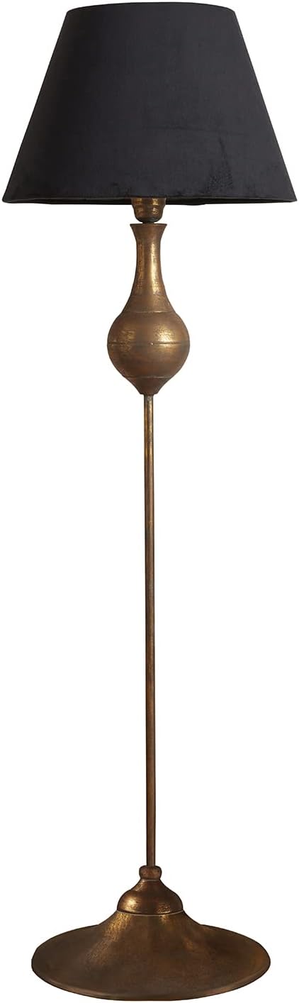 47th & Main Rustic Iron Floor Lamp with Velvet Shade, Antique Bronze