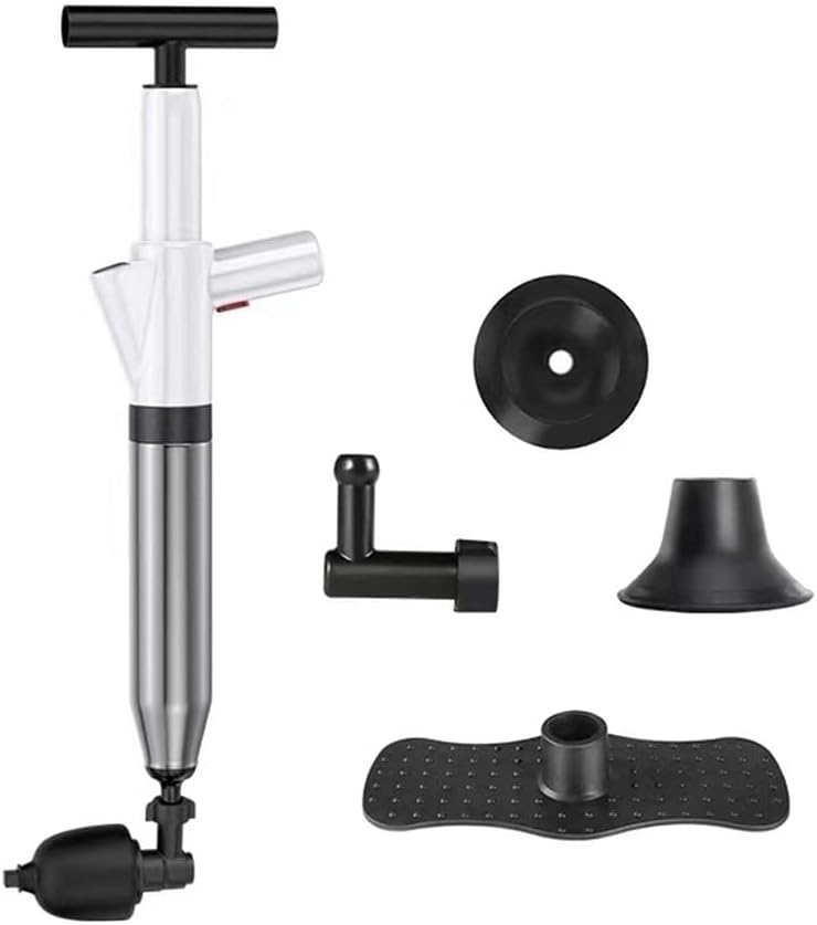 NMZAW-87 Pipe Plunger Drain Clog Remover Multi-Function High Pressure Opener Pump for Toilets Bathroom Shower Sink Floor(E)