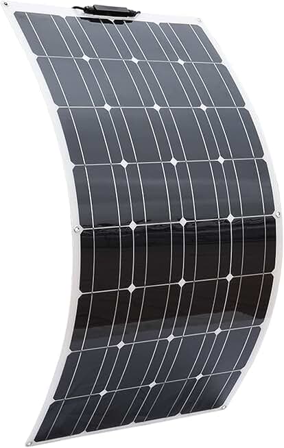 AIZYR 100W Monocrystalline Flexible Solar Panel Photovoltaic Panels Cell System Kit for 12V Battery Home Car Boat Yacht