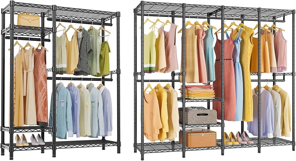 VIPEK V2S & V40 Meidum Garment Rack Bundle, Multi-Functional Clothes Rack Heavy Duty Clothing Rack Free Standing Closet Rack