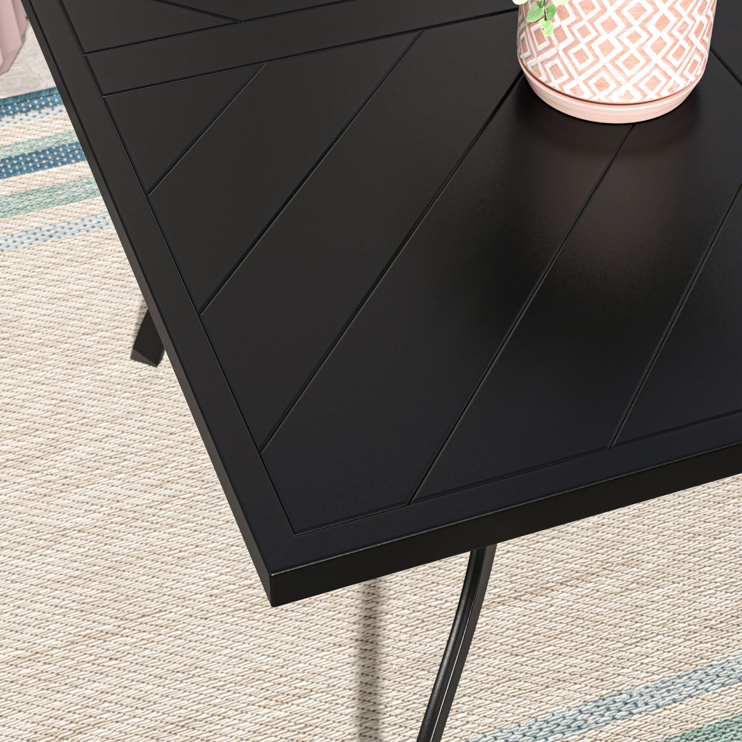 Style Selections Melrose Square Outdoor Dining Table 42-in W x 42-in L with Umbrella Hole