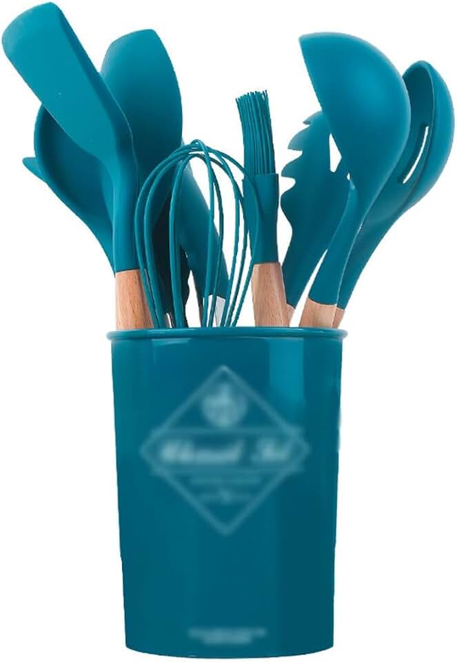 DFHBFG Kitchen Utensil Sets Non-Stick Long Shank Matter Mixture Shovel Dinnerware, 12 pieces