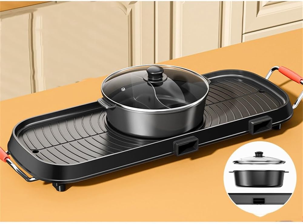 Instant Boiled Barbecue Electric Hot Pot Smokeless Electric Oven Double-flavor Hot Pot