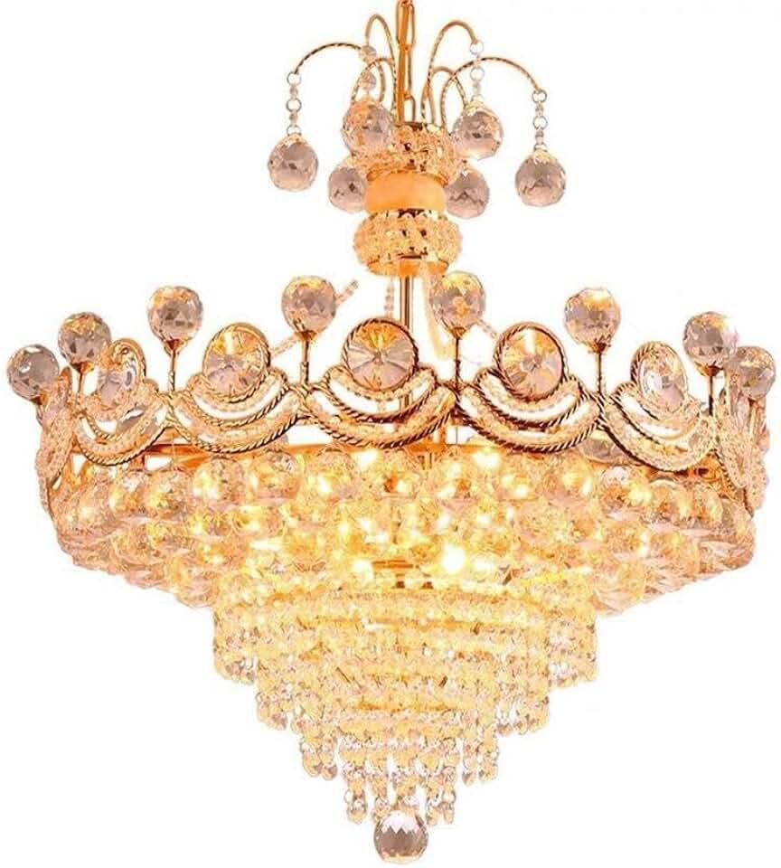 Crystal Chandeliers for Dining Room K9 Crystal Chandelier Classic Imperial Style Chandelier Room Living Room Indoor Bedroom Chandelier E12 Base-Golden 6068Cm