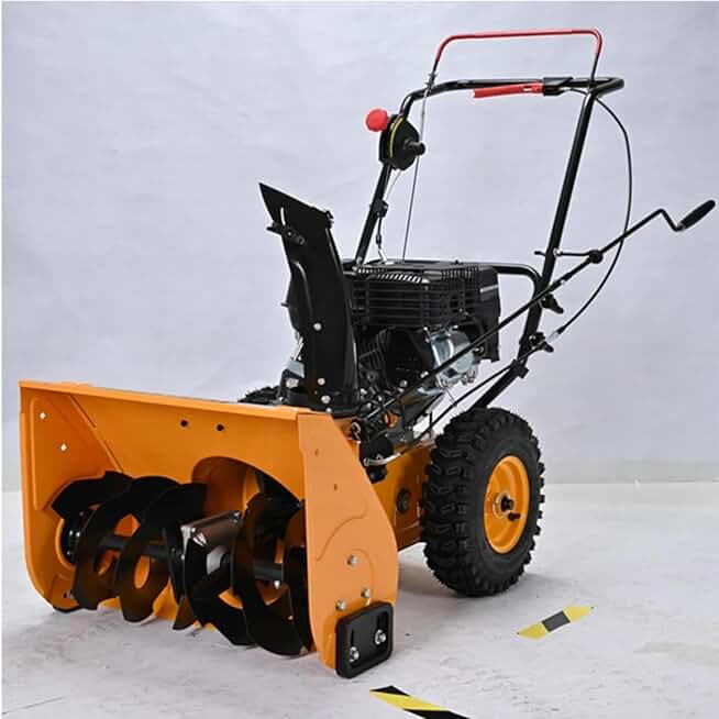 Tractor Front Mounted Snowblower Machine Pavement Car Driving Road Snow Blower Road Cleaning Snowing Winter Using Machinery
