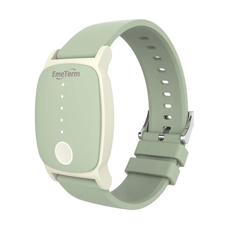 EmeTerm Explore Mint Green Anti-Nausea Wristband IP67 Waterproof Morning Motion Travel Sickness Vomit Relief Rechargeable Classic Strap Design No Gel Drug Free Without Side Effects