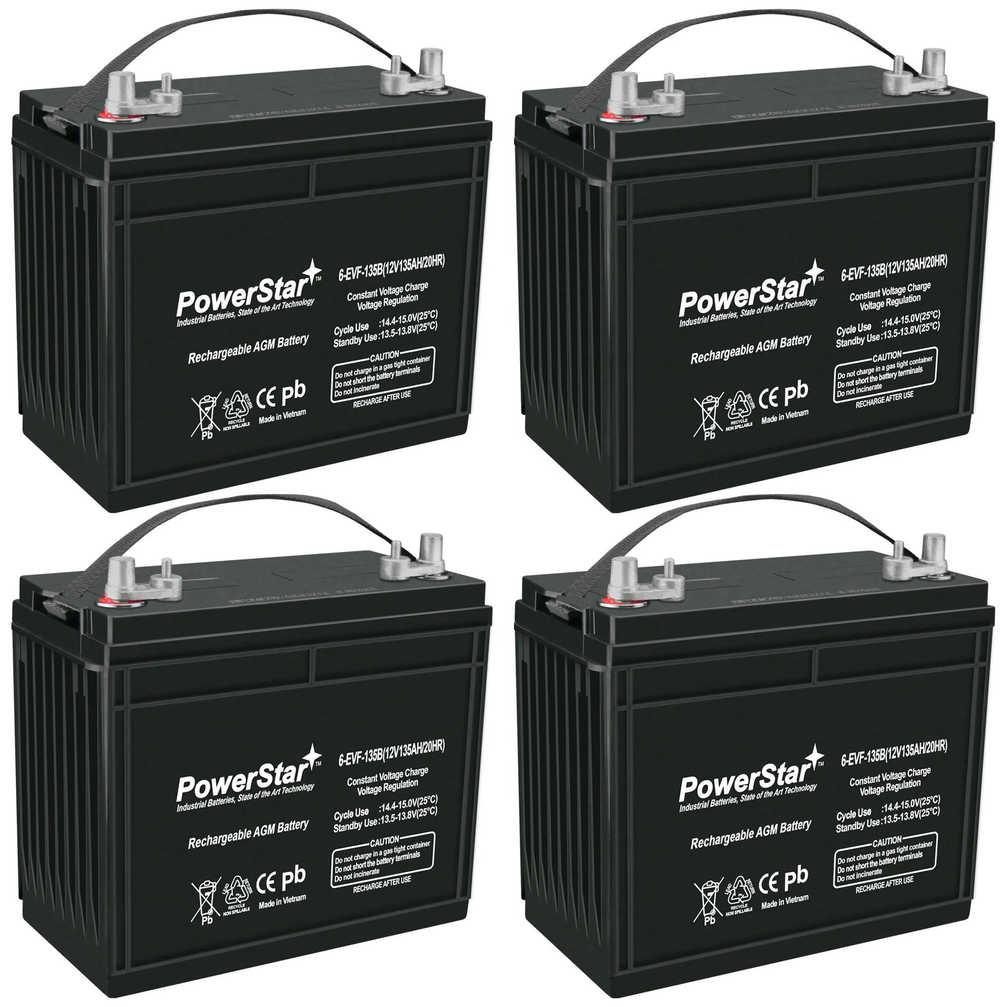 T-1275, Trojan, 12 Volt, Golf Cart Battery X4