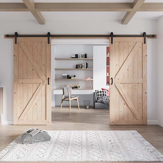 Double 36x80 Barn Door with Hardware Included (72 barn Door)