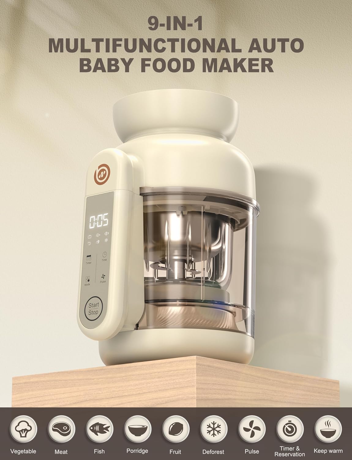 BABYNUTRI Auto Glass Baby Food Maker, Baby Food processor, Blender   Steamer