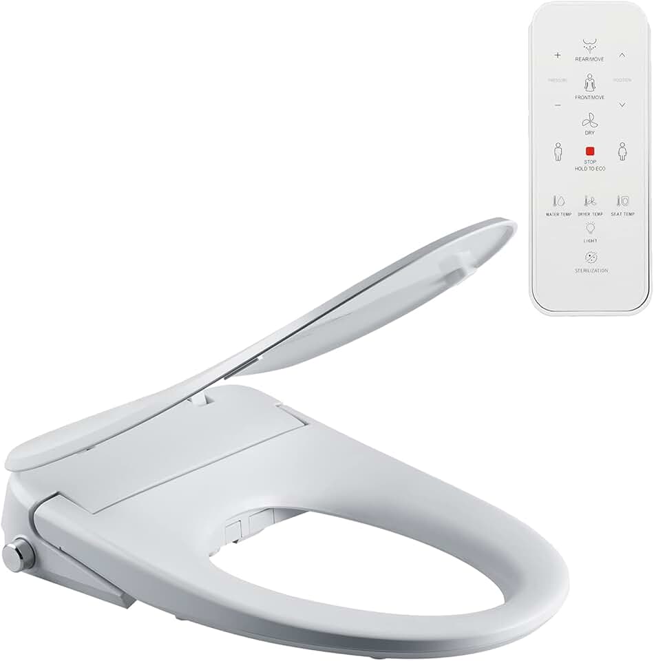 Toilet Seat Adjustable Heated Seat,Toilet Seat With Remote Control, Warm Water Wash And Dry, Led Night Light And Many More Features