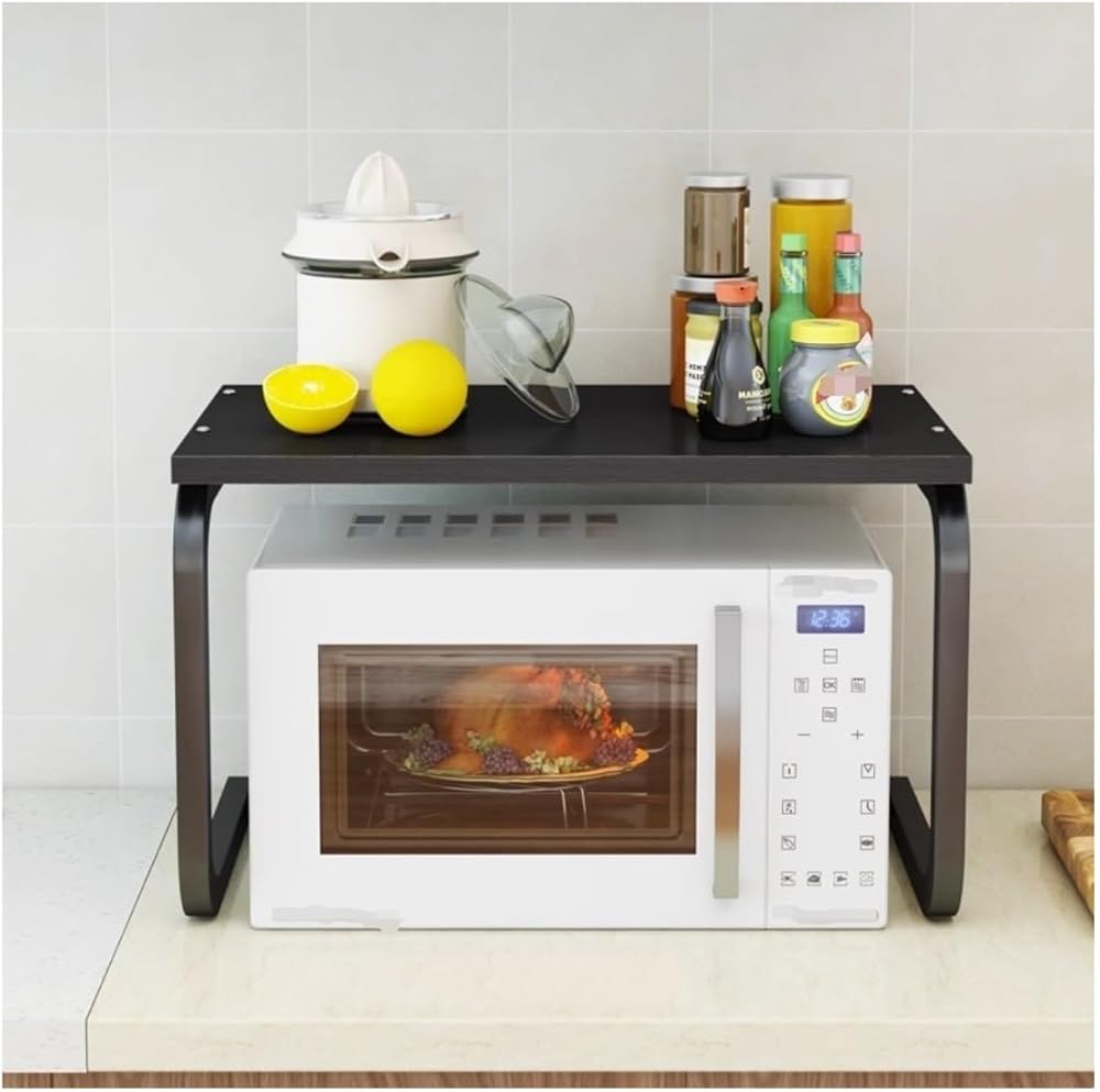 Microwave Stand Microwave Shelf Microwave Rack Wooden Microwave Oven Rack Counter Spice Rack Organizer For Kitchen Steel Frame Microwave Stand Storage Rack Microwave Oven Rack Oven Shelf (Color : L