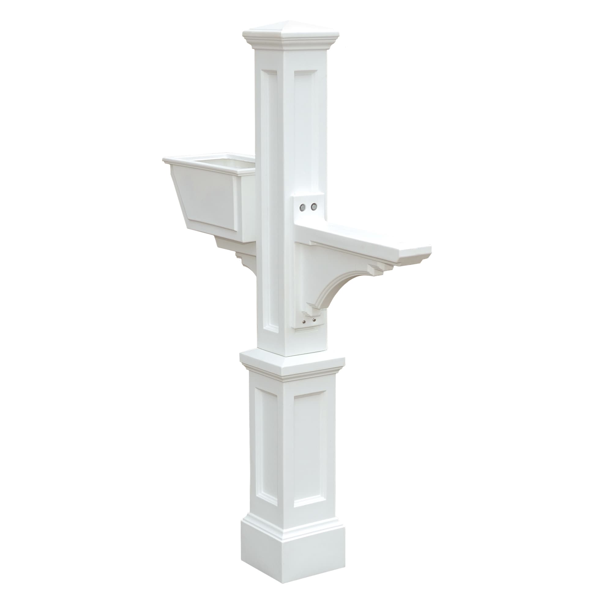 Mayne White Polymer 4 X 4 Mount Mailbox Post