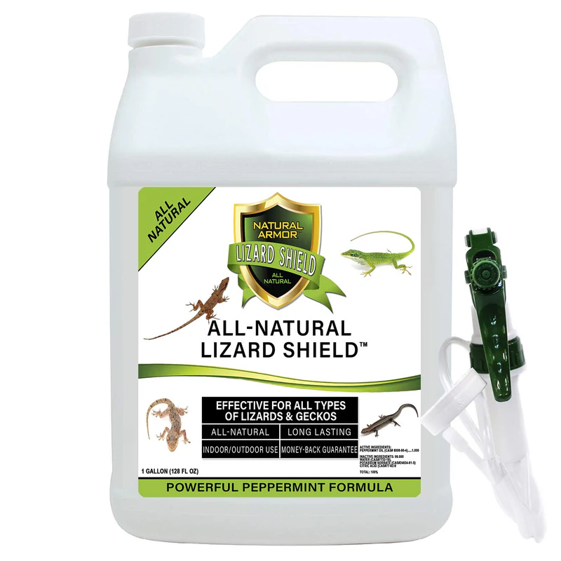 Natural Armor Lizard & Gecko Repellent Spray - Powerful Peppermint Formulation Repels All Types of Lizards & Geckos and Works Better Than Ultrasonic Gimmicks – 128 fl oz - Gallon Ready to Use