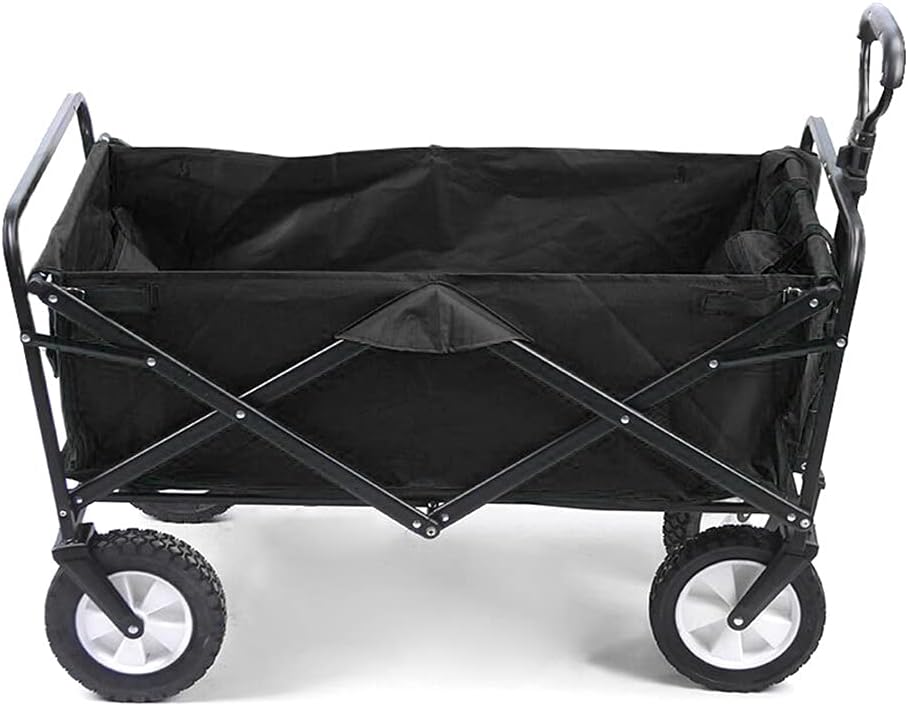 Outdoor Camping Pull Cart Portable Folding Trolley 600d Oxford Cloth Waterproof Four-Wheel Hand Cart (Color : D, Size : 750 * 500 * 200mm)