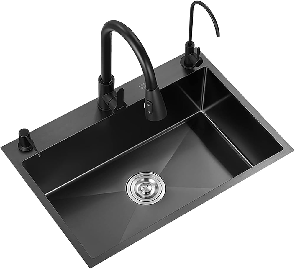 Square Kitchen Sink,Stainless Steel Sink 55×45cm,Undermount Sink with Reversible Drainer,for Utility Rooms Kitchens Bars or Pubs