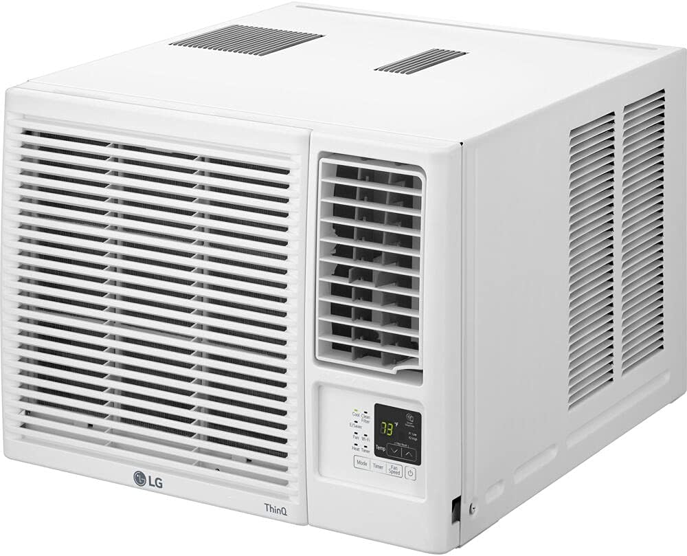 LG 7,500 BTU Window Air Conditioner with Heat, 115V, Cools up to 320 Sq. Ft. for Bedroom, Living Room, Apartment, with Wi-Fi Controls, App Control, 2 Speeds, Remote, White